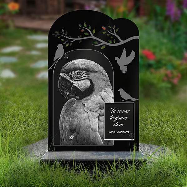 plaque funeraire pour animaux oiseau sylvia